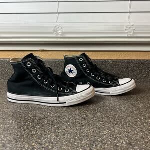 Converse All Star Hi Top Womens Sz 7.5 Classic Black Canvas Sneaker Lace Up Shoe